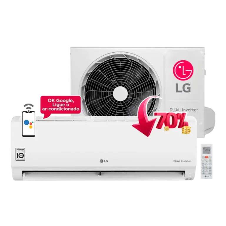 Ar Condicionado LG Dual Inverter Voice +IA 9000 Btus Quente e Frio 220v R-32